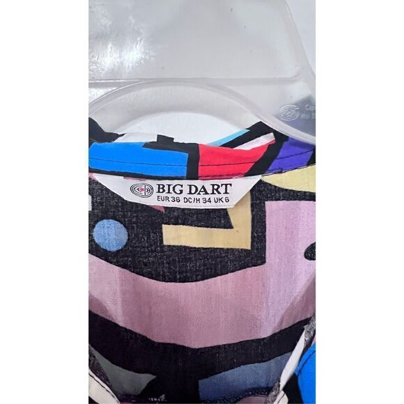 Big Dart Women's Abstract Long Sleeve Button-Down Shirt Multi-Color Size 6 UK - Picture 4 of 8